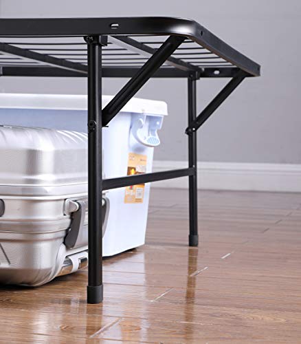 Coaster Home Furnishings Mabel 14 Inch High Full Size Heavy Duty Sturdy Steel Foldable Metal Bed Frame Mattress Support Black 305957F