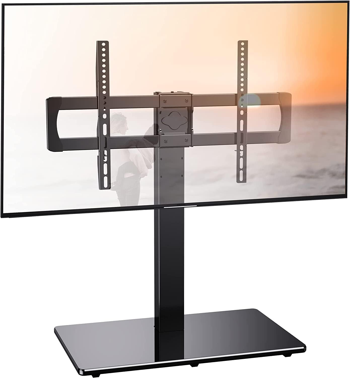 Swivel Universal TV Stand Base for 50-75 Inch LCD OLED Flat/Curved Screen TVs-Height Adjustable/Tall/Larger Table Top TV Stand Mount, Center TV Stand with Cable Management, VESA 800x400mm