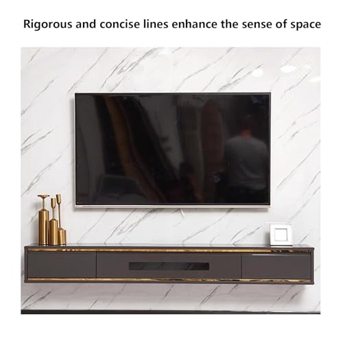 High-end Light Luxury Solid Wood Wall-mounted TV Cabinet Wall-mounted Set-top Box Rack Bedroom Living Room Storage Cabinet(120cm)