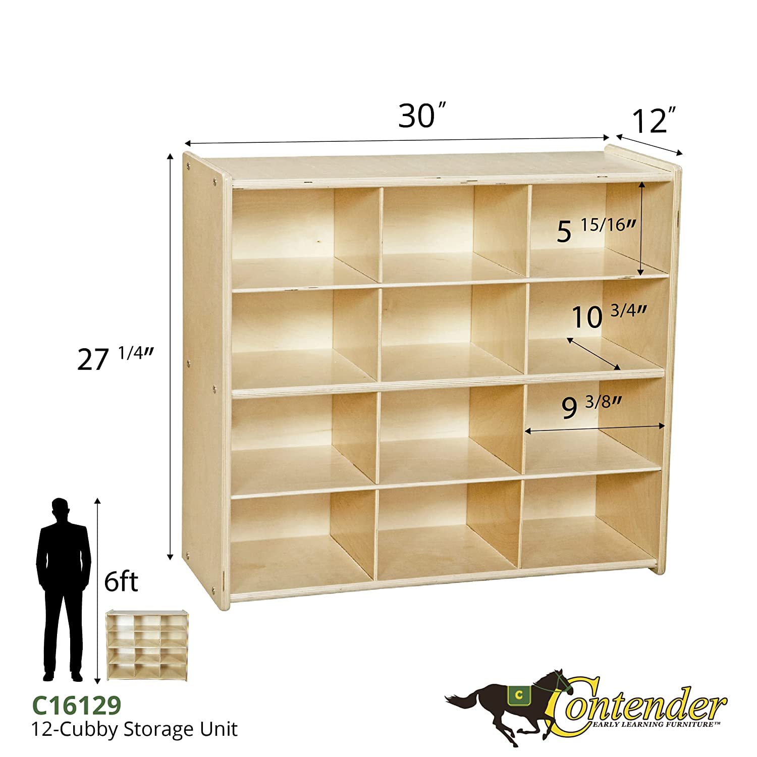 Contender 12-Cubby Wood Storage Unit