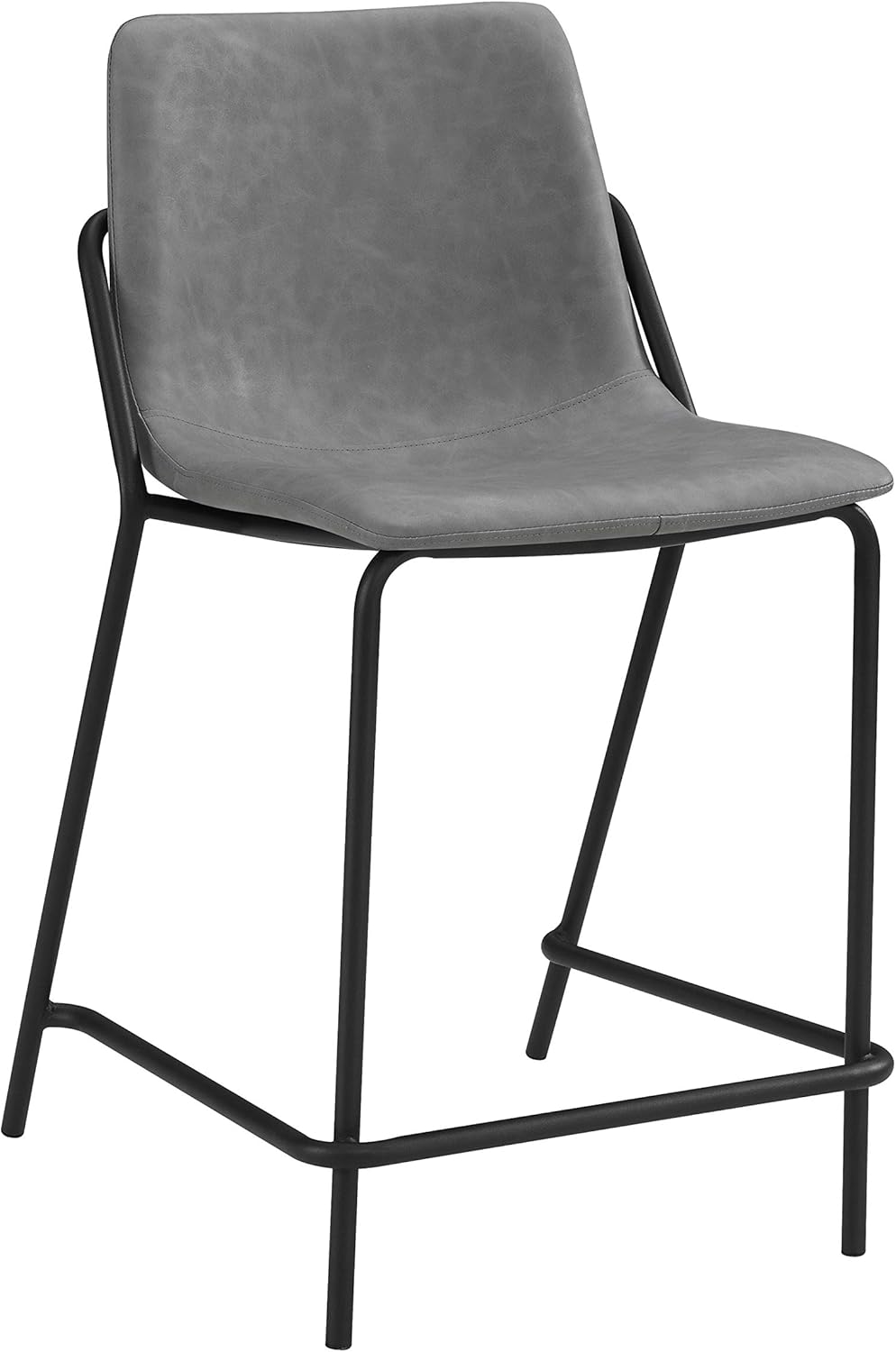 Coaster Home Furnishings Solid Back Upholstered Counter Height Stools Grey and Black (Set of 2) (183452)