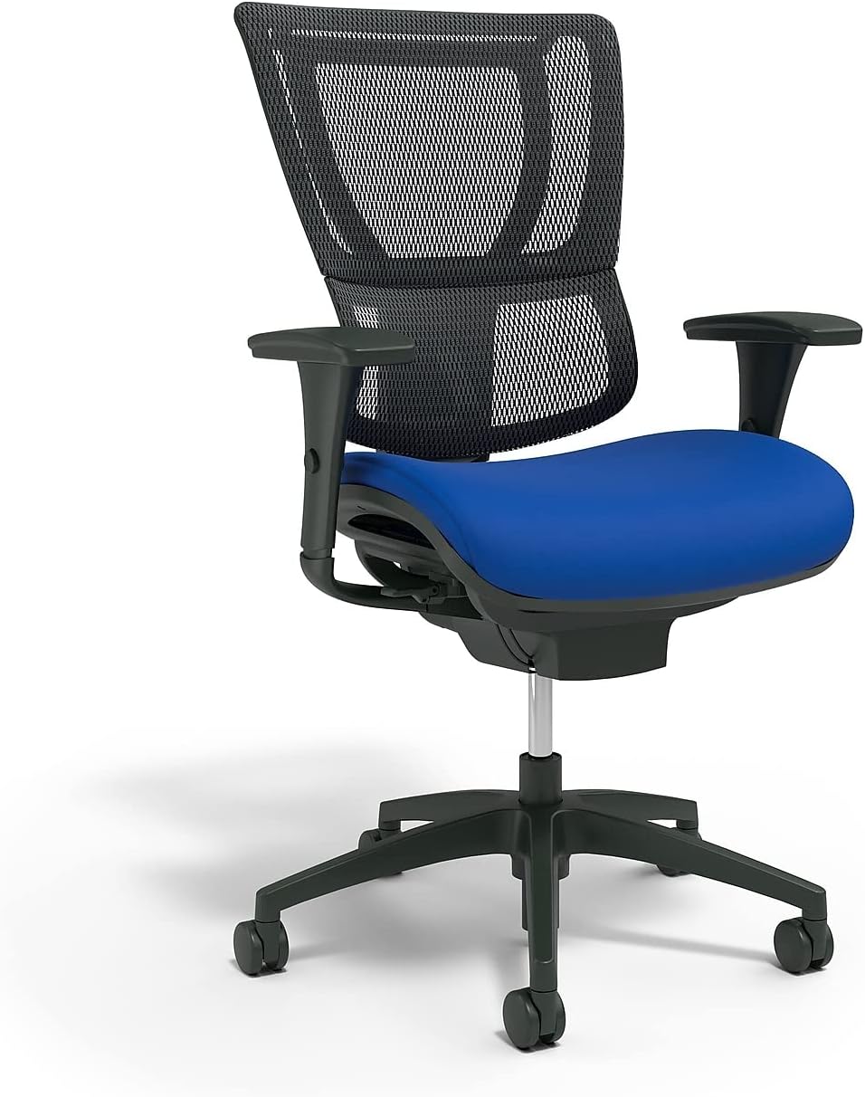 Union & Scale UN-1500TF-BLUE Flexfit 1500TF Mesh Back Fabric Task Chair, Blue/Black