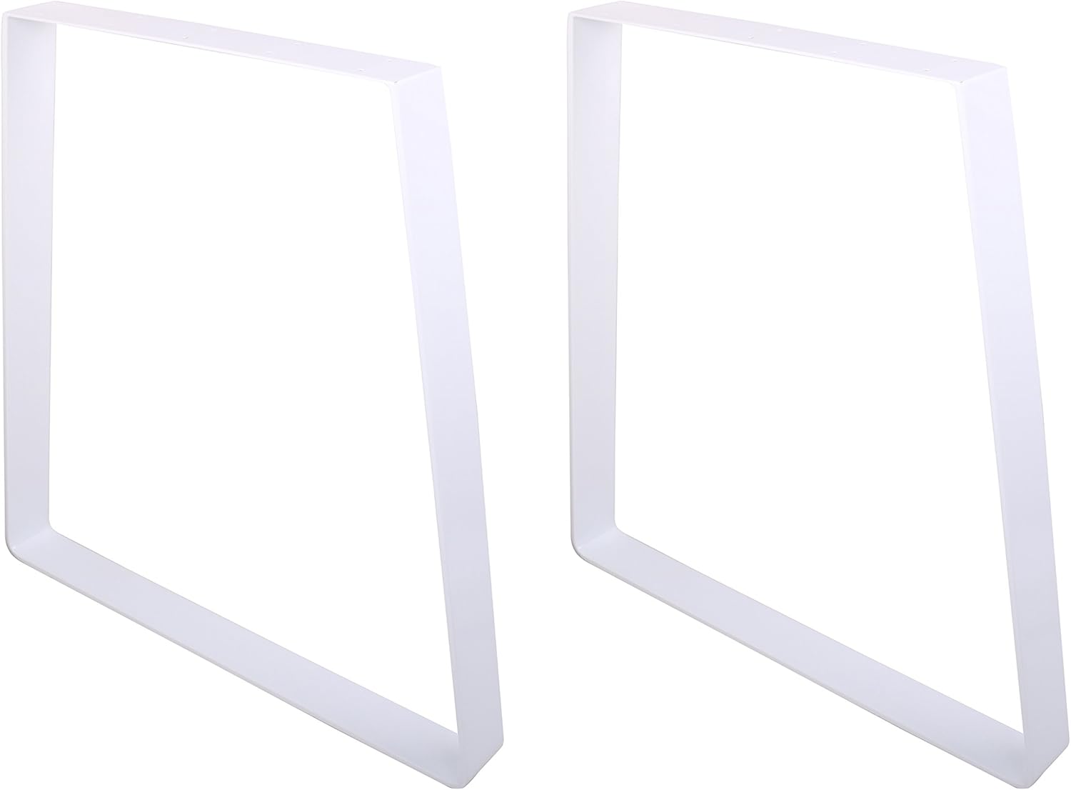 2 x 18 Dining Bench Legs,Trapezoid Shaped Heavy Duty Steel Table Legs, Office Table Legs,Coffee Table Legs,Industrial Kitchen Table Legs,Country Style Table Legs,Set of 2,White