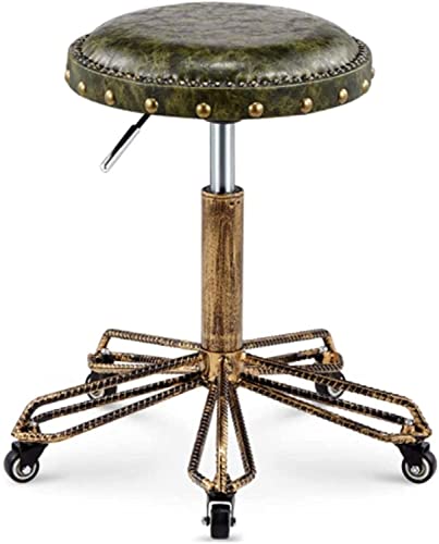 Round Rolling Stool Bar Stool Rolling Stool Swivel Chair for Office Medical Salon Tattoo Kitchen Massage Work, Adjustable Height Hydraulic Stool with Wheels (Color : 5)