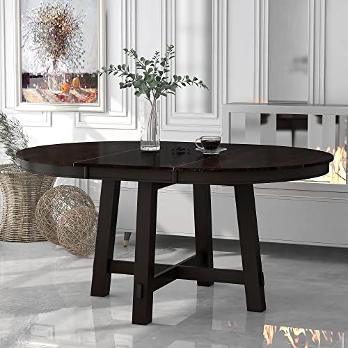 Expandable Round Dining Table with 16