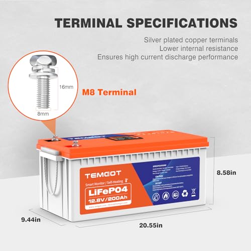12V 100AH Group 24 Self-Heating LiFePO4 Lithium Battery with Touchable Smart Display & APP Monitoring, Built-in 100A BMS,1280W Load Power, 5000+ Cycles, Perfect for RV/Camper, Solar, and Off-Grid