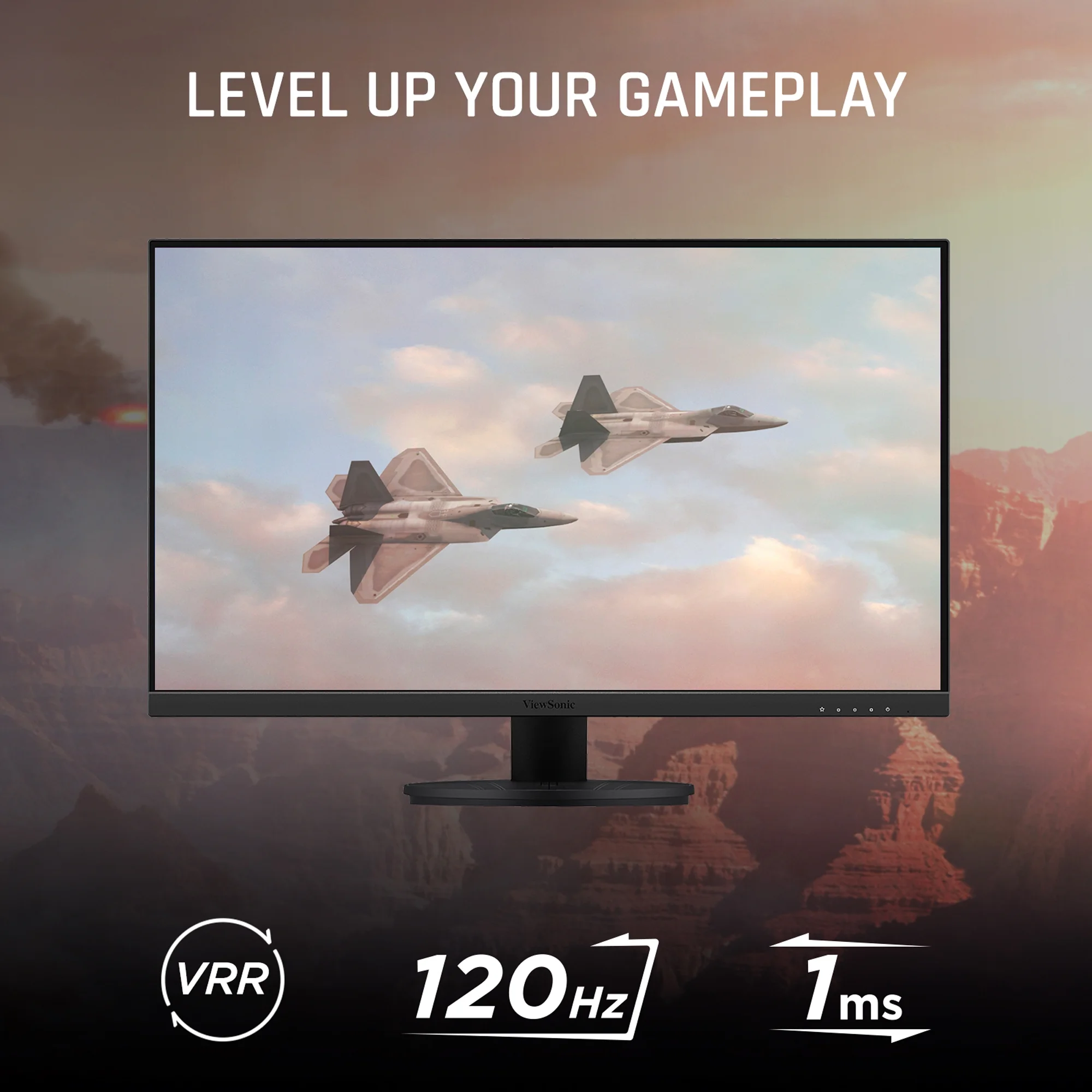 ViewSonic 27" Full HD IPS Gaming Monitor, 1ms, 120Hz, Eye Care, USB-C, HDMI, DisplayPort