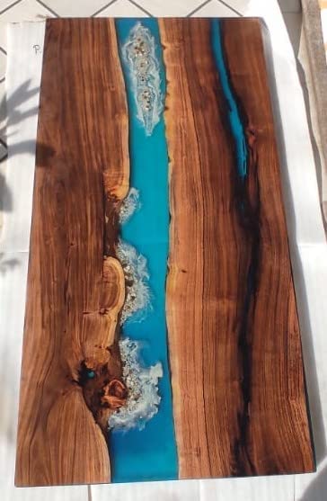 Customized Unique Large Epoxy Table, Resin Epoxy River Dining Table for 2, 4, 6, 8 Flexible and Customized, Living Room Table, Home décor (28.5