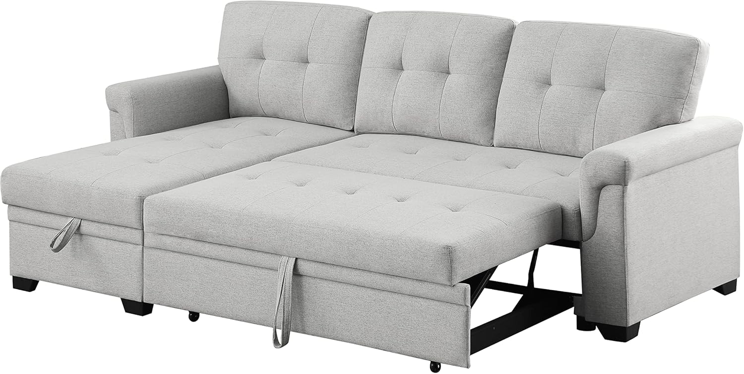 Modern Convertible Sectional Couch with Reversible Storage Chaise,84
