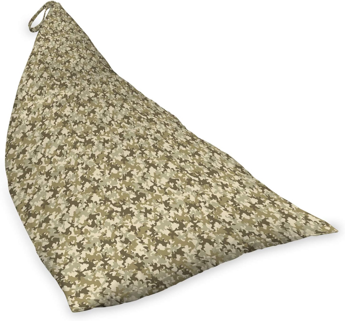 Ambesonne Camouflage Lounger Chair Bag, Faded Color Uniform Pattern Classic Camouflage Grunge Vintage Fashion, High Capacity Storage with Handle Container, Lounger Size, Khaki Olive Green