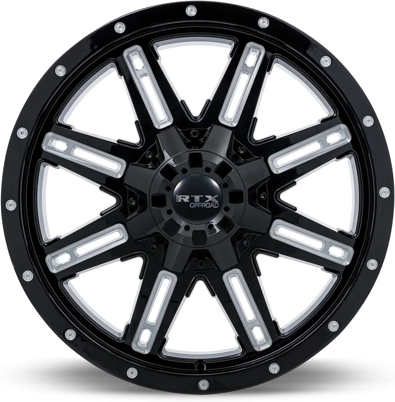 RTX Ravine 17x8 5x135/139.7 ET0 CB87.1 Gloss Black Milled Wheel