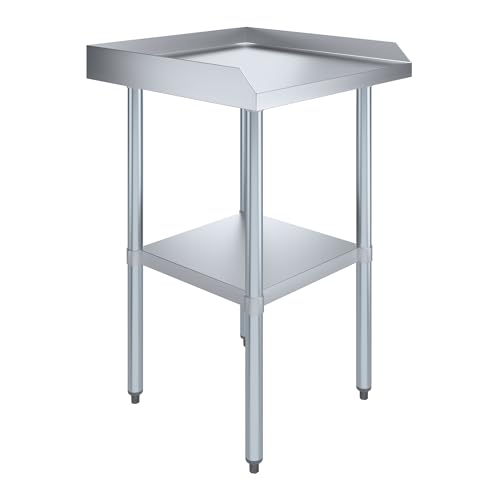 AmGood Commercial Work Table with Backsplash and Sidesplashes | Height: 35