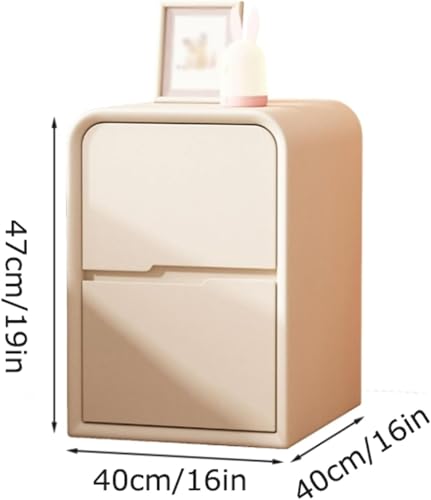 Slim Nightstands Light Luxury Wooden Bedside Cabinet with 2 Drawers End Table Simple Side Table Bedroom Drawer Dresser