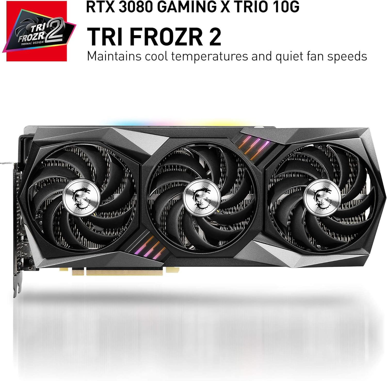 MSI Gaming GeForce RTX 3080 10GB GDRR6X 320-Bit HDMI/DP Nvlink Tri-Frozr 2 Ampere Architecture OC Graphics Card (RTX 3080 GAMING X TRIO 10G)