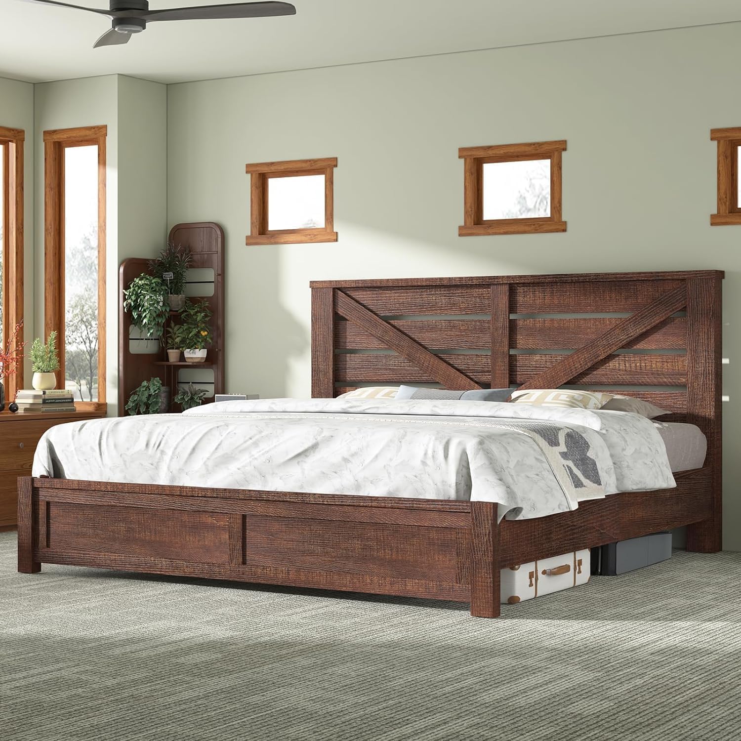 King Size Farmhouse Bed Frame with 49.2