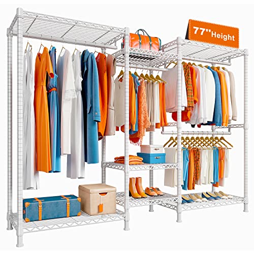 Raybee Clothes Rack 725LBS Clothing Rack Heavy Duty Clothing Racks for Hanging Clothes 77