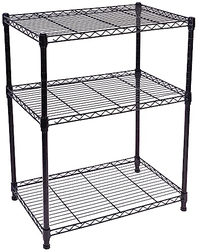 4-Shelf Adjustable, Heavy Duty Storage Shelving Unit (350 lbs Loading Capacity per Shelf), Steel Organizer Wire Rack, Black (35