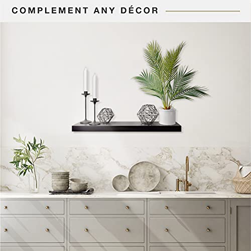 MCS Floating Shelf, Room Decor Wooden Shelf, White, 18 x 8 Inch, Set of 2