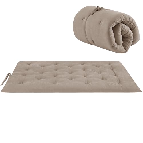 Futon Mattress Japanese Floor Mattress Folding Roll Up Bed Topper Mat for Guest,Lounger and Tavel