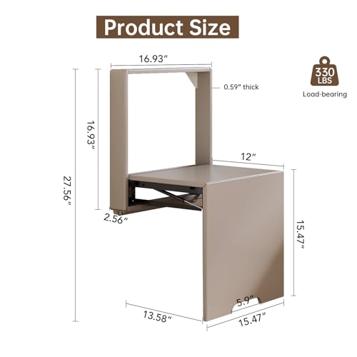 Wall Mounted Shoe Changing Stool, Folding Stool Chair for Entryway, Space Saving Hidden Wall Stools,Folding Entryway Stool, Grey