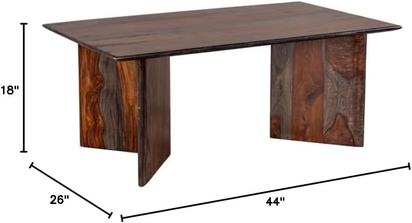 Cambria Solid Sheesham Wood Coffee Table in Brown