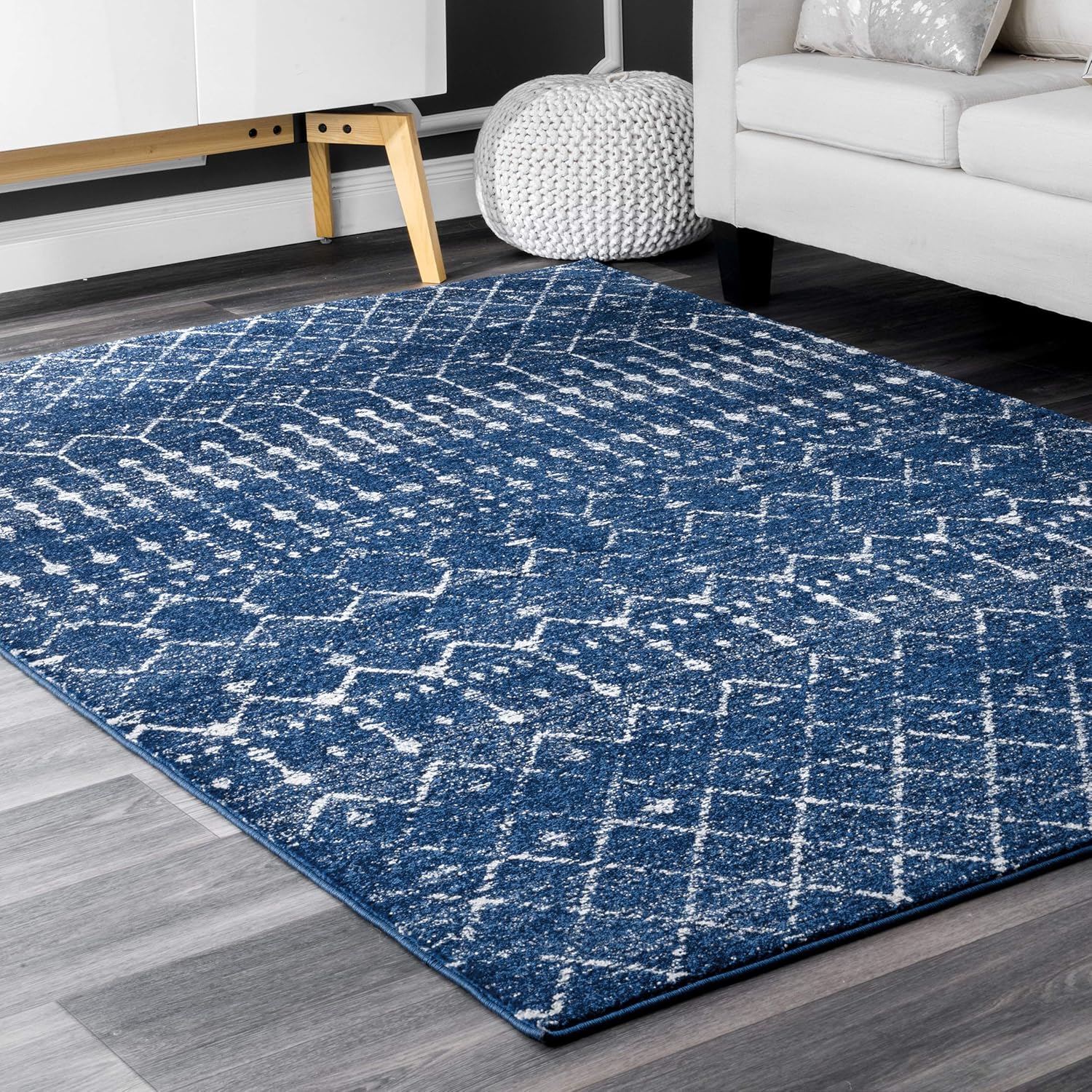 nuLOOM Oval 5x8 Moroccan Blythe Area Rug, Blue, Faded Bohemian Design, Stain Resistant, For Bedroom, Dining Room, Living Room, Hallway, Office, Kitchen, Entryway