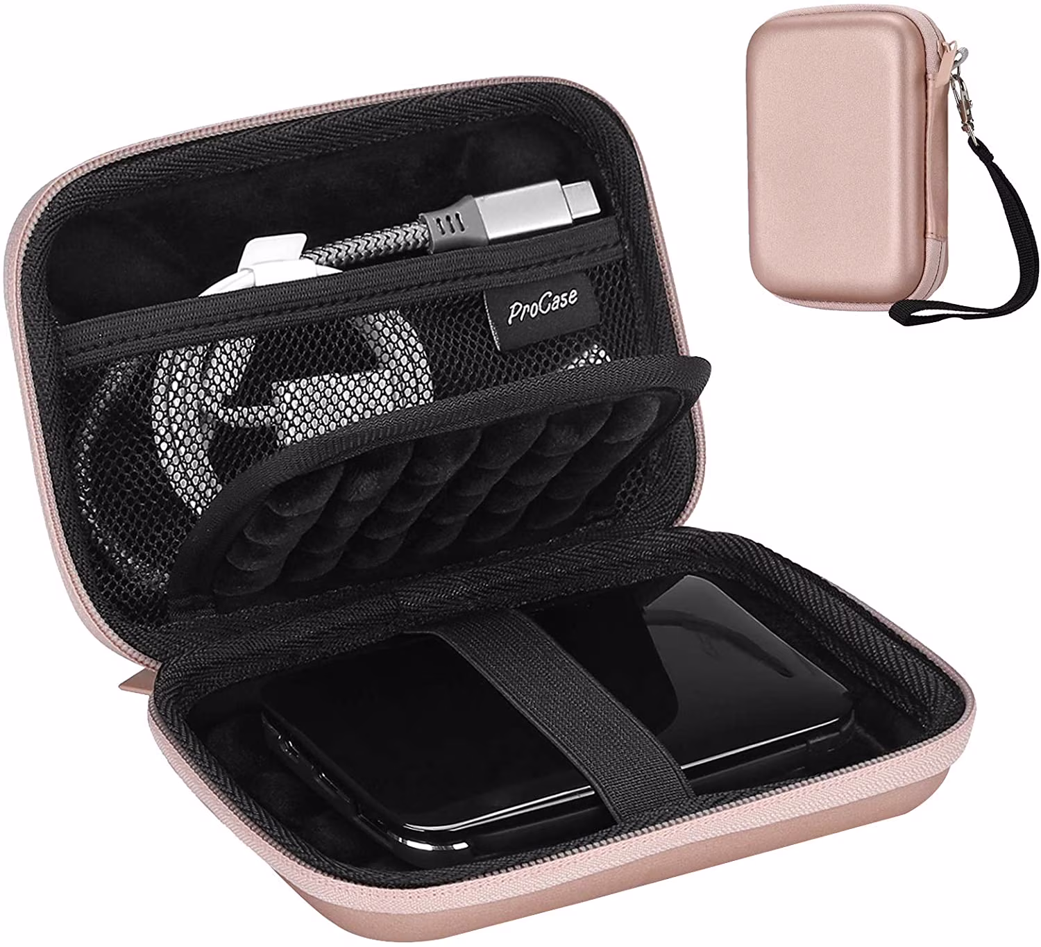 Hard Drive Case for Canvio Basics WD Elements My Passport Seagate Backup Plus Slim 1TB 2TB 3TB 4TB 2.5" USB 3.0 Samsung T9 Portable External Drive Case Rose Gold