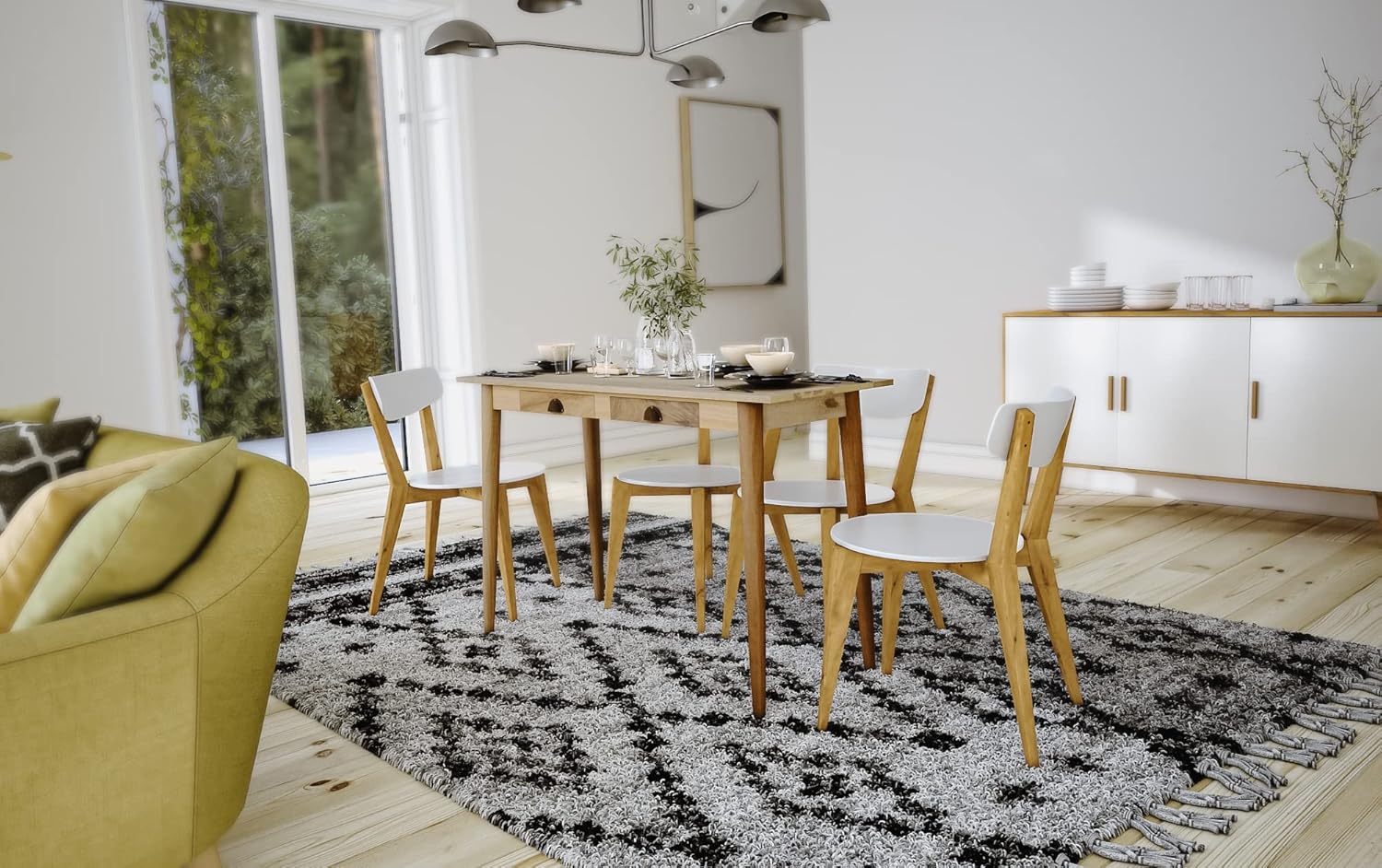 Artisan furniture Nordic Style Writing Desk with 2 Drawers