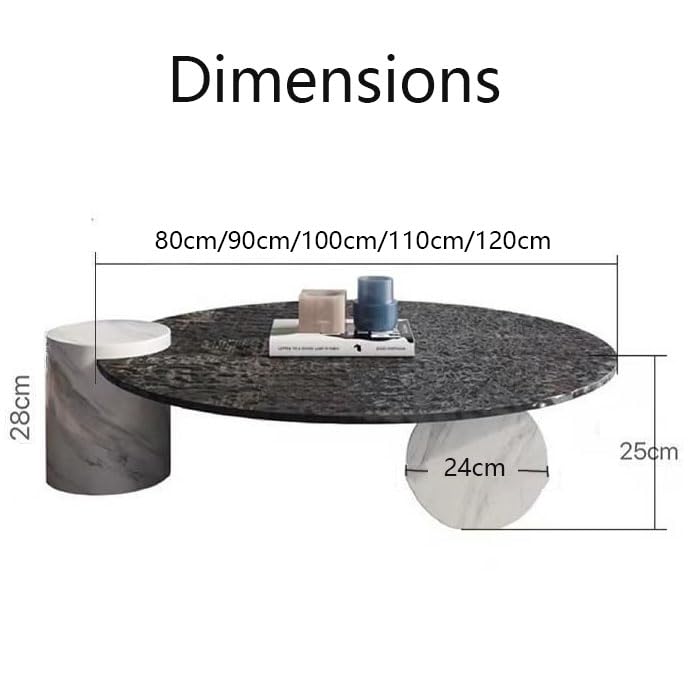 Round Clear Tempered Glass Coffee Table, Living Room Tea Sofa Table, Rounded Upper Design, Home Office, Easy Assembly 80cm