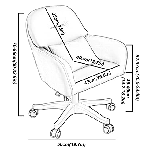 Home Office Chair Executive Mid Back Computer Table Desk Chair Swivel Height Adjustable Ergonomic with Armrest, PU Leather (Pink)