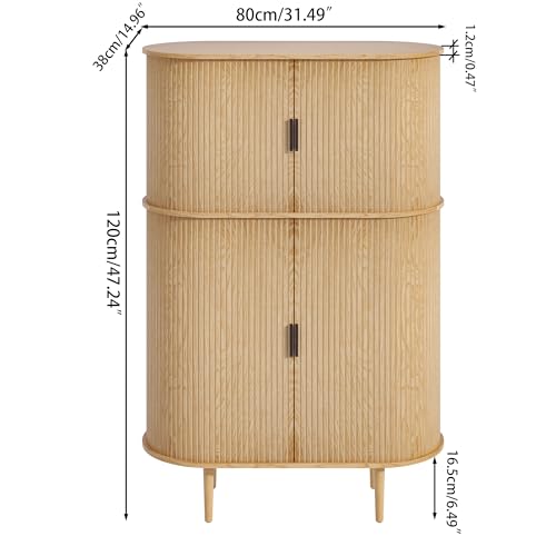 Storage Cabinet Sideboard Coffee Bar Modern Credenza Cabinet with Fluted Panel 2 Doors for Kitchen,Dining Room,Living Room (Black)