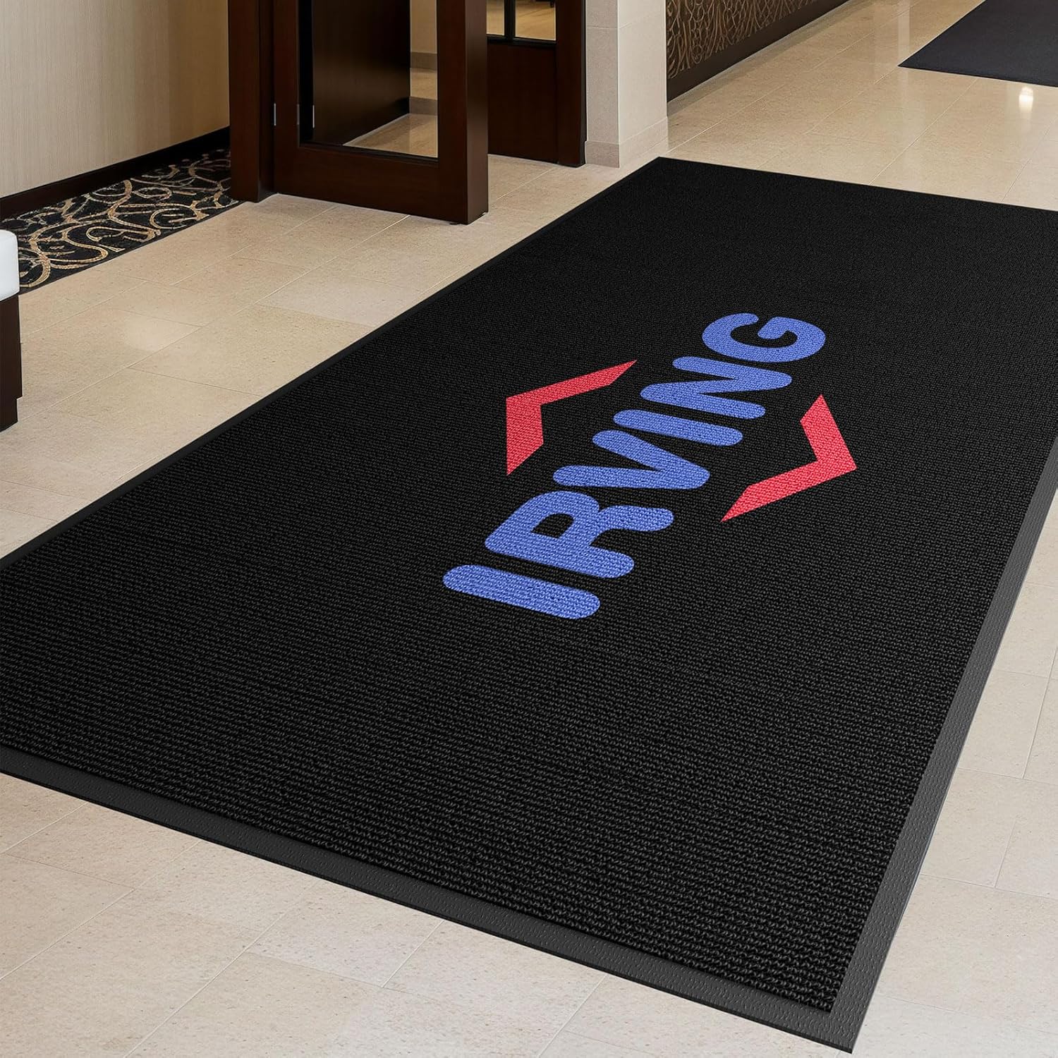 Custom Personalized Commercial Area Rugs with Any Logo Text Floor Entryway Door Mat Welcome Carpet for Business Home Indoor/Outdoor Non Slip Washable Durable Wear-Resistant