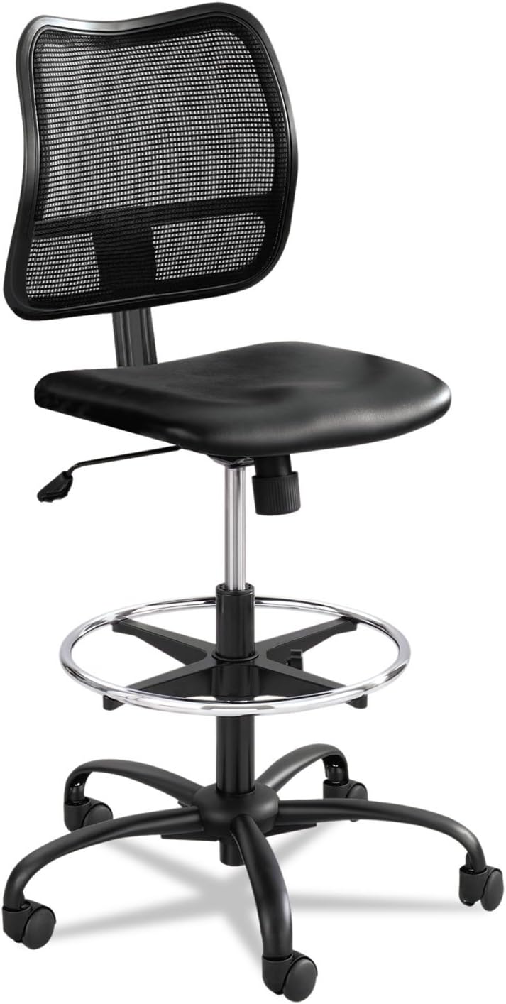 Safco 3395BV Vue Series Mesh Extended Height Chair Vinyl Seat Black