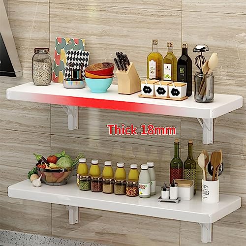 FUYAO Fold Wall Mounted Table Laundry Folding Table with Bracket Portable Drop Leaf Floating Small Wooden Desk Folding Table for Kitchen Laundry Room Dining Room