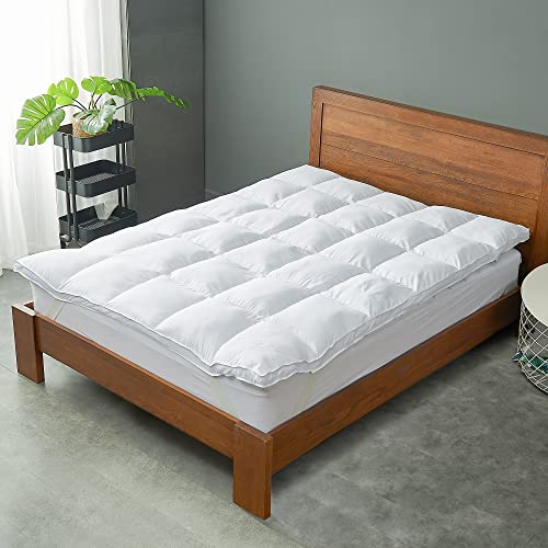 Cheer Collection Thick Mattress Topper - Ultra Luxurious Bed Topper with Stable Anchor Bands – King Size 78