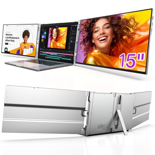 L LIMINK LK15 Portable Triple Monitor for 13-16 Inch Laptop, 15