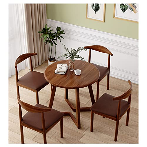 Small Round Dining Table for 2,Kitchen Table and Chairs for 4,Modern Coffee Table,Bar Table and Chairs Set,Simple Kitchen Dining Table 60/70/80cm,for Office Reception,Restaurant,Coffee Shop,Apartment