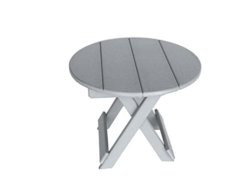 Round Outdoor Patio Side Table - Poly Folding Side Table - 22