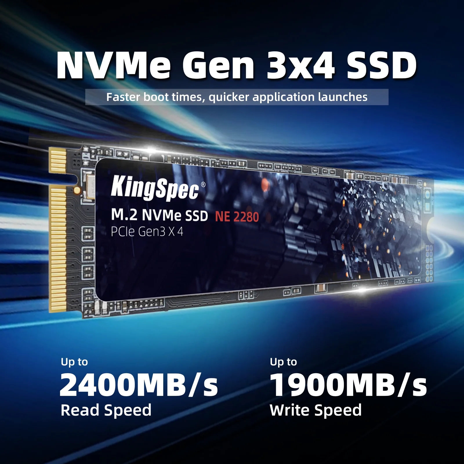 KingSpec NE 256GB M.2 NVMe Gen3x4 SSD 2280 - Up to 2400MB/s, 3D NAND Flash Internal Solid State Drive Compatible with Desktop and Laptop