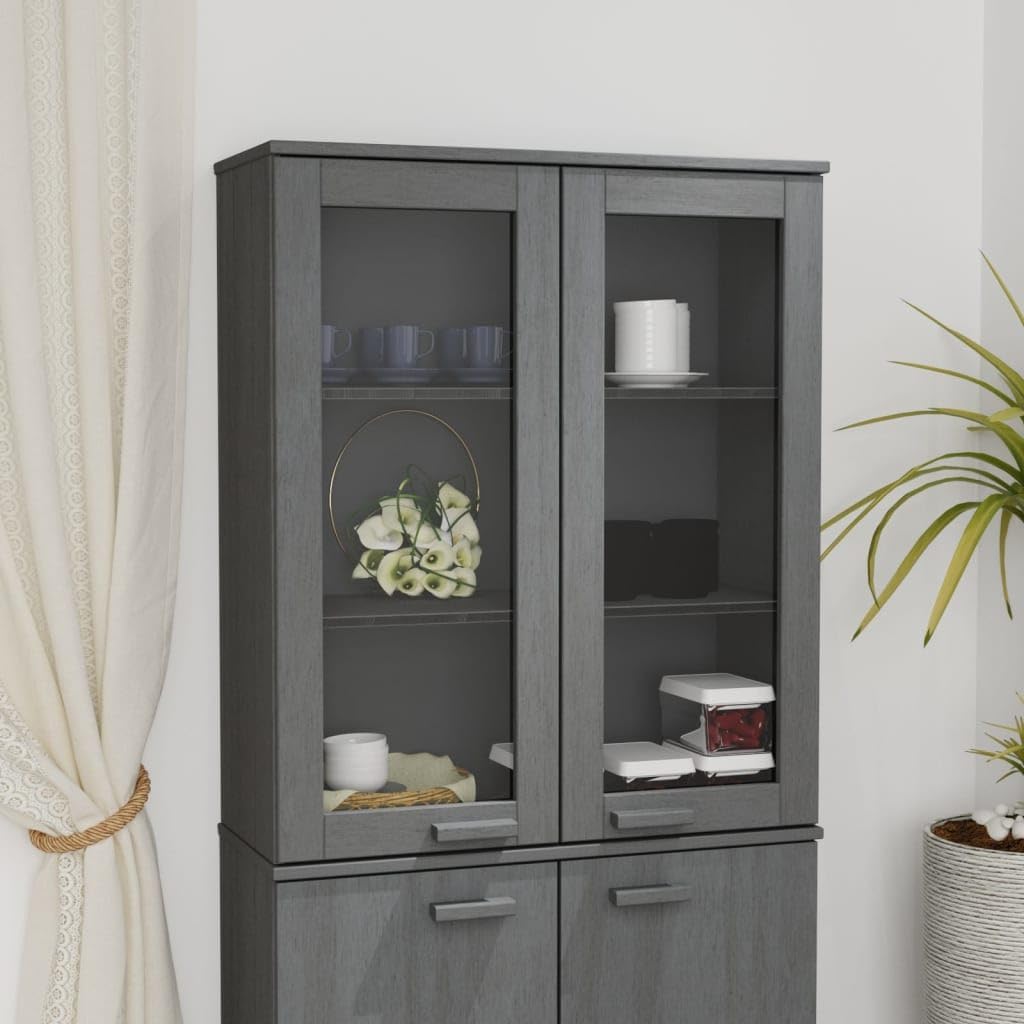 Top for Highboard, Bathroom Cabinet Bedroom Dresser Curio Cabinet Pantry Cabinet Suitable for Bathroom Office Kitchens Living Room, HAMAR Dark Gray 33.5