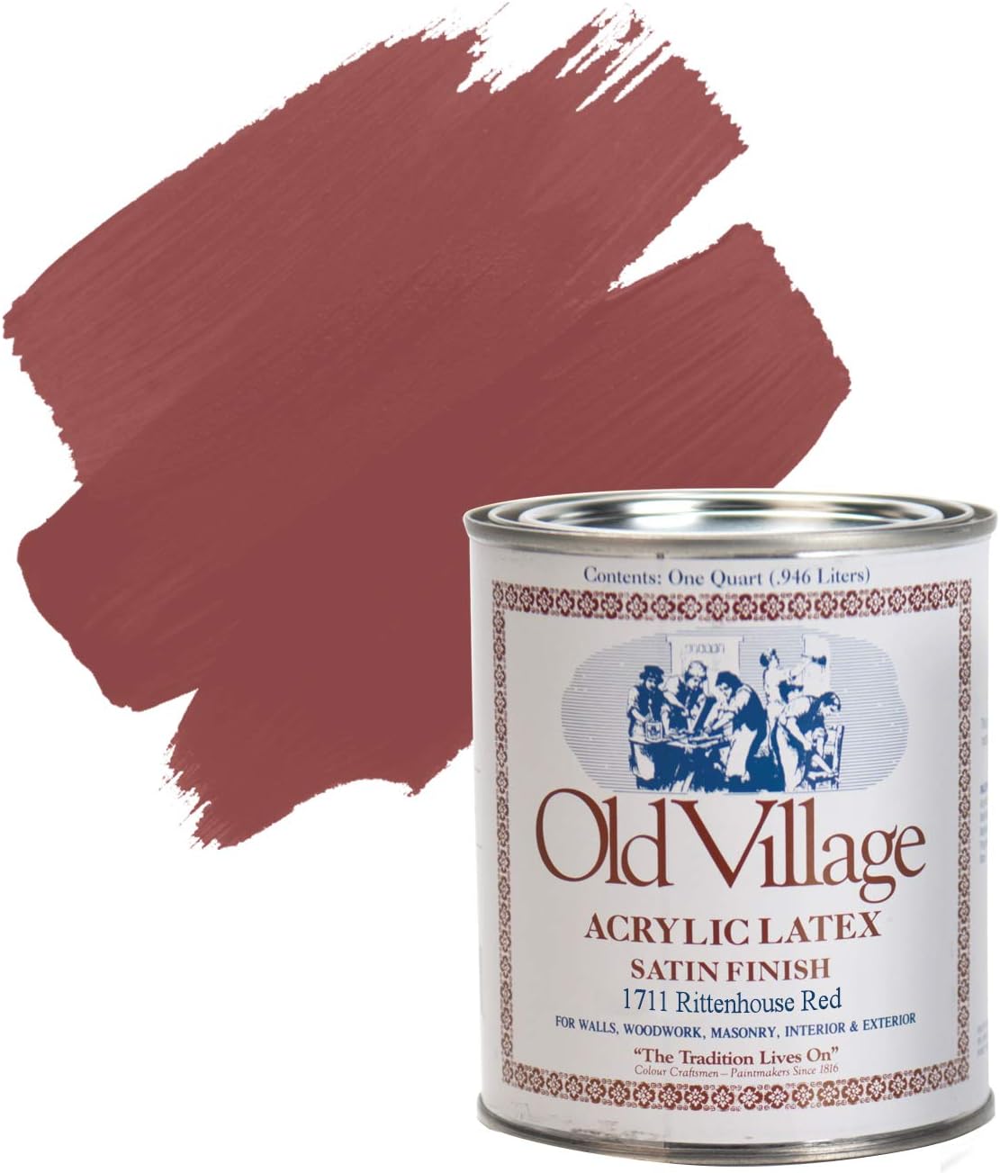Old Village 1711qt Acrylic Latex Paint 1 Qt - Rittenhouse Red