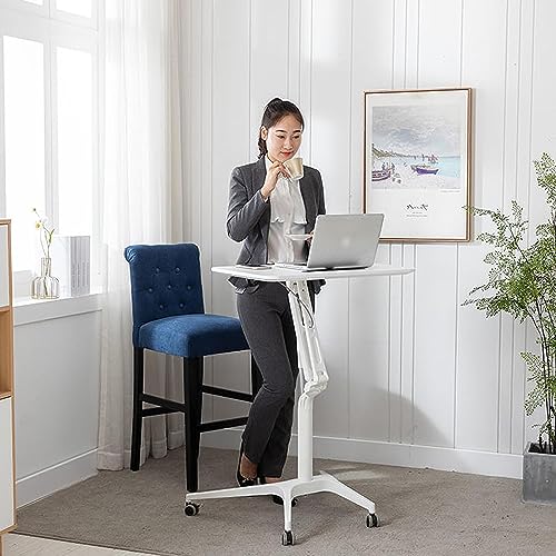 End Table Coffee Table Manual Air Lift End Table with Self Locking Wheels Side Table Unique Bedside Table Removable Stand Computer Desk Space-Saving