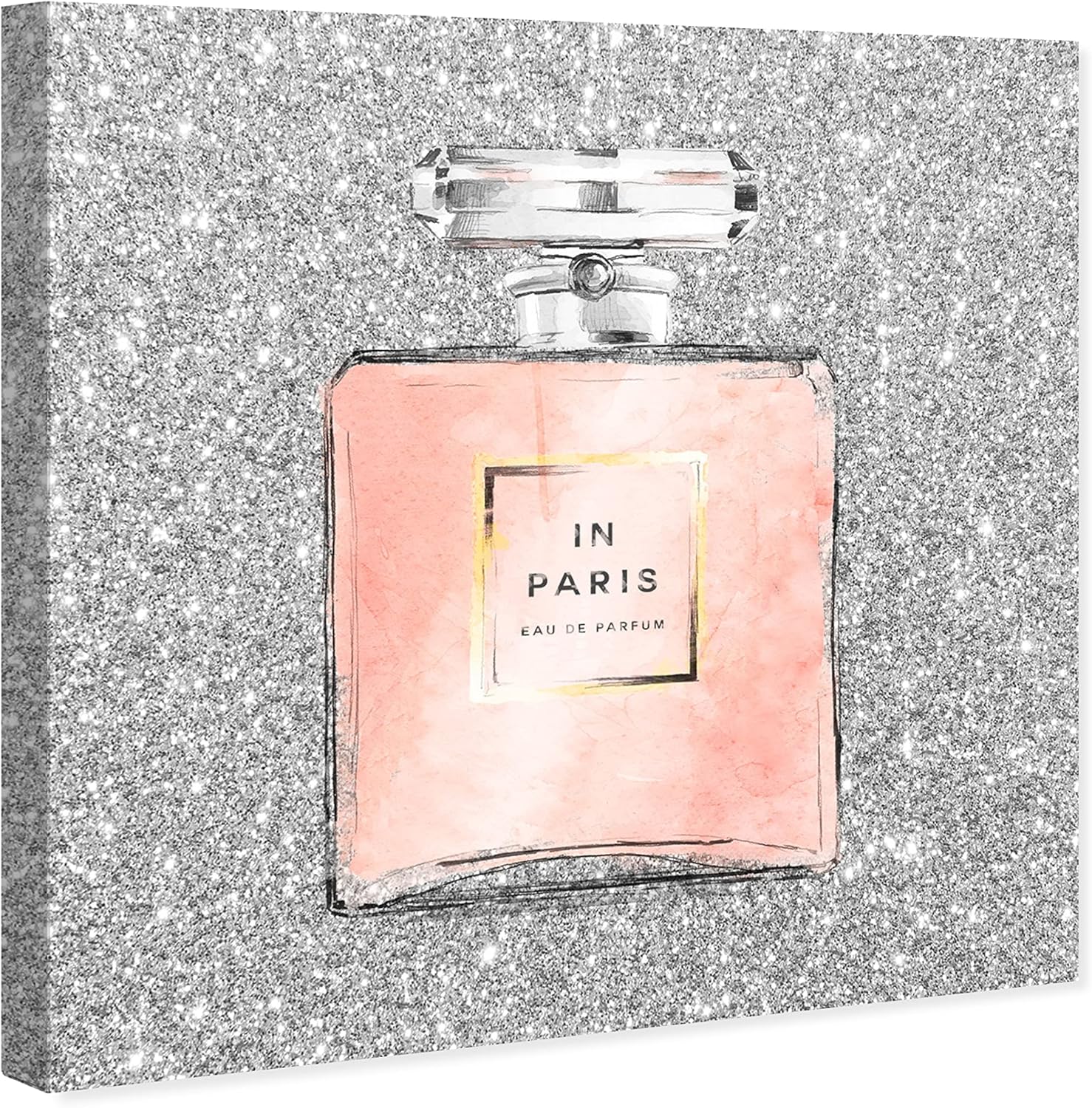 The Oliver Gal Artist Co. Fashion and Glam Wall Art Canvas Prints 'Paris Glitter Spring' Perfumes Home Décor, 16