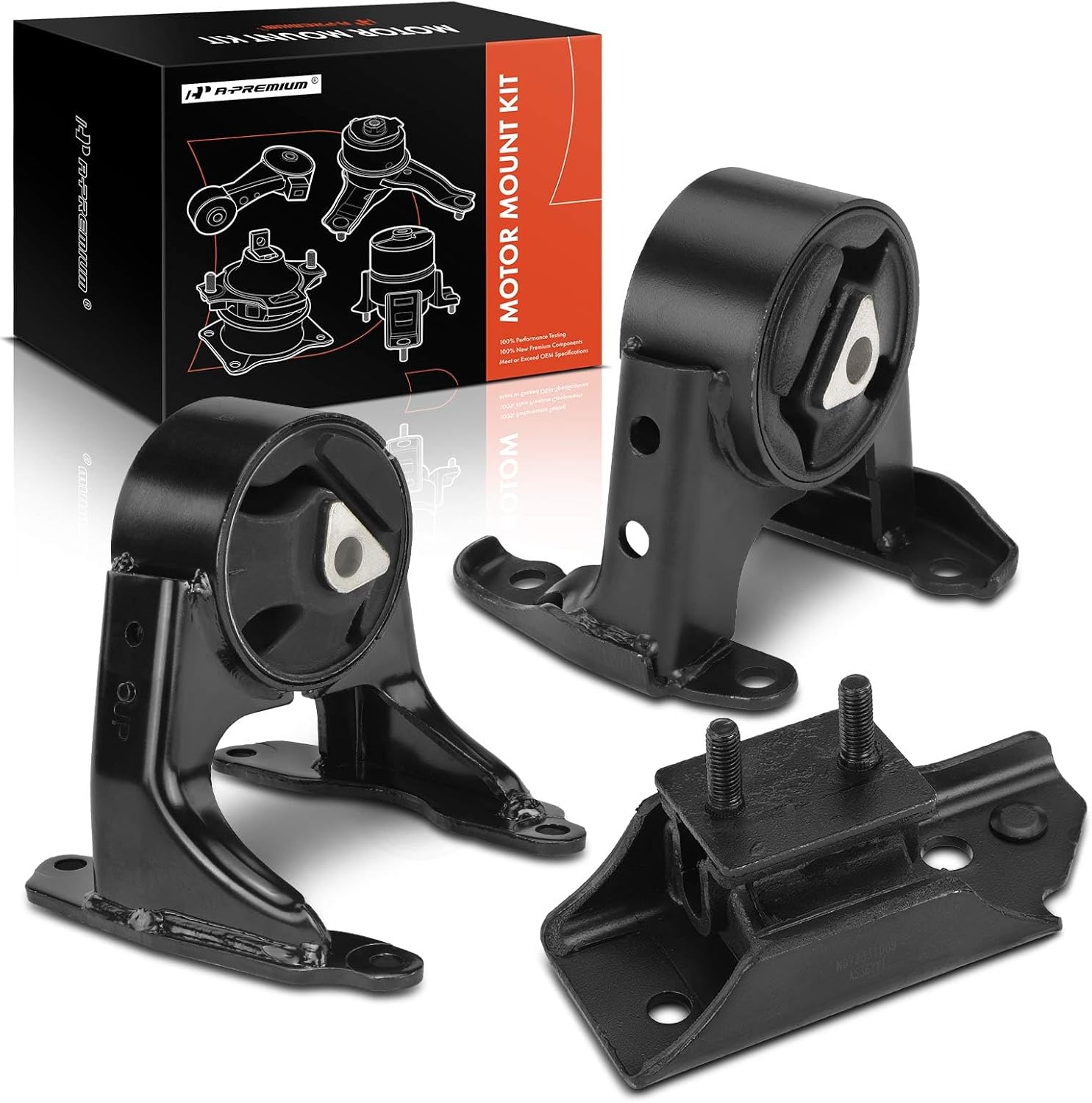 A-Premium 3PCS Engine Motor Mount and Transmission Mount Kit Compatible with Chevrolet Colorado 2004-2012 & GMC Canyon 2004-2012 & Isuzu i-280 2006, i-290, 2.8L 2.9L 3.5L 3.7L, Automatic Transmission