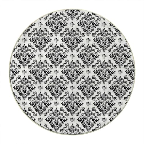 Round Rug 44 in Aztec Chair Mats for Low Pile Vintage Tribal Floor Protector Mats Office Chair Mat Protector for Carpeted Floors
