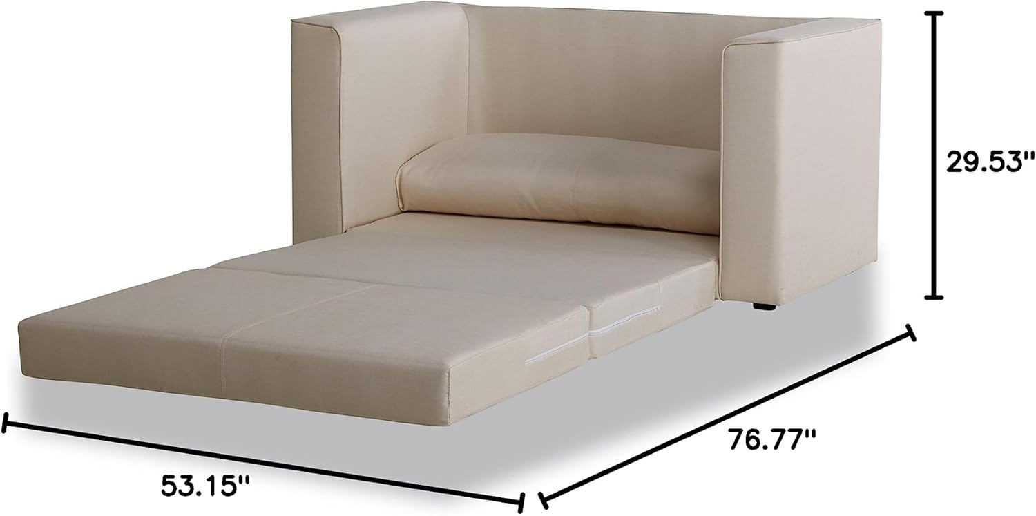 Corona Convertible Loveseat Sleeper, Beige