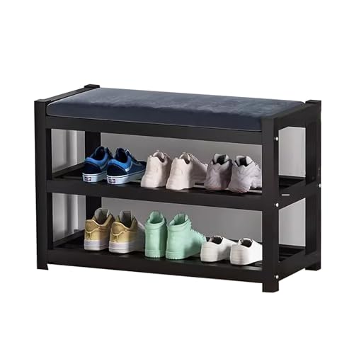 5-Tier Shoe Rack Bench with Seat, Entryway Shoe Organizer in Industrial Design for High Heels, Entryways, Hallways, Closets (Size : 47.2x10x29.9in/120x25.5x76cm)