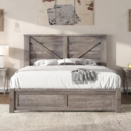 Queen Size Farmhouse Bed Frame with 49.2
