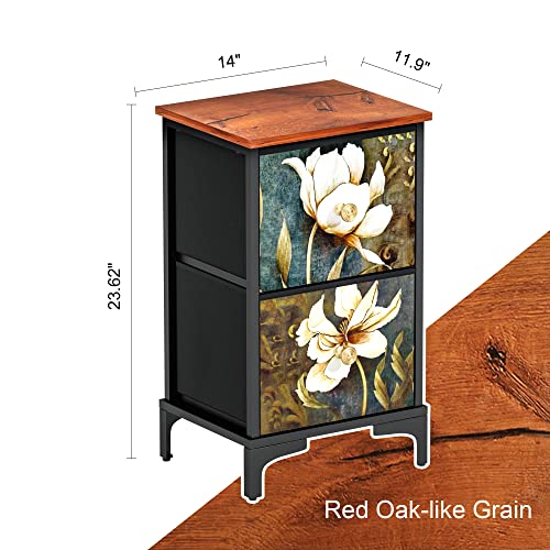 Nightstand with 2 Storage Drawers for Bedroom, 24