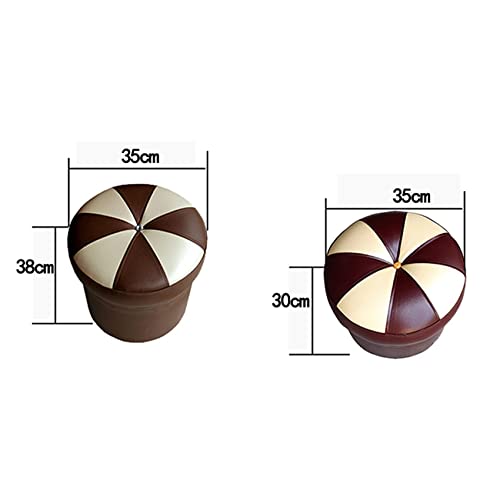 Ottomans Foot Stool Shoe Change Stool Vanity Stools Pouffee Foot Stool Round Footstool Leather Foot Stools Ottomans for Living Room Ottomans for The Bedroom, purple-35x30cm